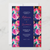 Kleurrijke bloemen bruiloft uitnodiging met stijlv (Voorkant)