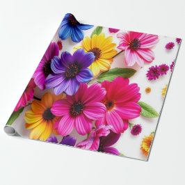 kleurrijke bloemen cadeaupapier