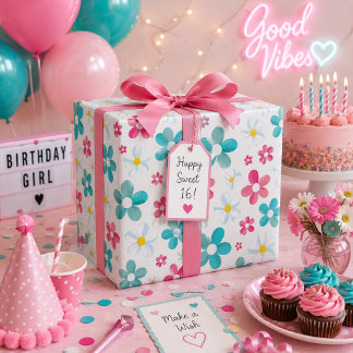 Kleurrijke bloemen cadeaupapier