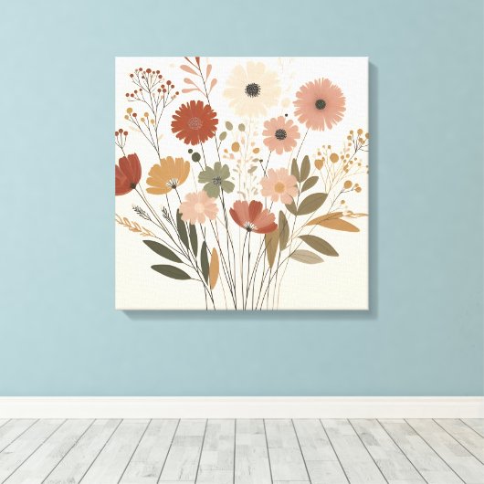 Kleurrijke bloemen Canvas Art (Insitu (Houten vloer))