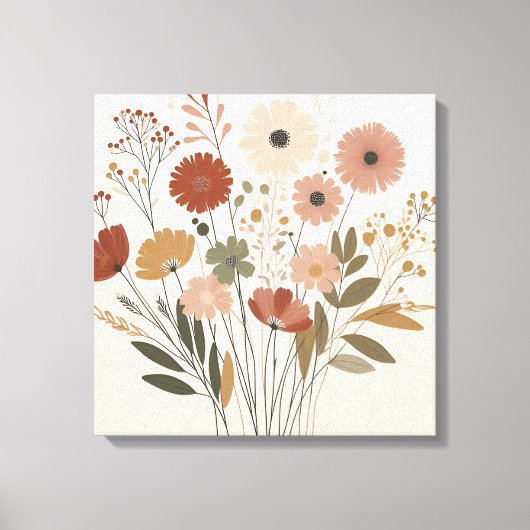 Kleurrijke bloemen Canvas Art Afdruk (Voorkant)
