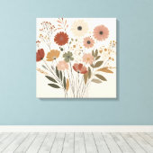 Kleurrijke bloemen Canvas Art Afdruk (Insitu (Houten vloer))