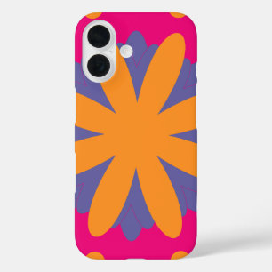 Kleurrijke bloemen cirkel vormen iPhone 16 hoesje