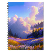 Kleurrijke bloemen die naar de vallei leiden notitieboek (Voorkant)