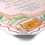 Kleurrijke Bloemen Drinken Menu Sjabloon, Hand get Poster (Hoek)