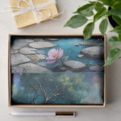 Kleurrijke bloemen een stroom en wilde Natuur Tissuepapier (Geschenk)