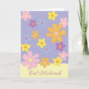Kleurrijke bloemen - Eid Mubarak Kaart