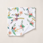 Kleurrijke bloemen en bladeren bad handdoek (Wasdoekje)