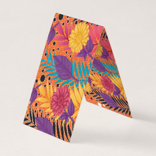 Kleurrijke bloemen en bladeren op een zwarte achte visitekaartjes