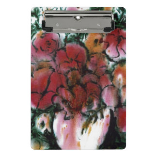 Kleurrijke bloemen en draaistellen voor kunstwerke mini klembord