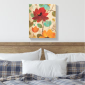 Kleurrijke bloemen en knoppen canvas afdruk (Insitu (Slaapkamer))