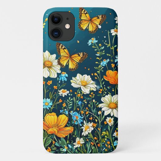 Kleurrijke Bloemen en Vlinders Lente Bloemen Case-Mate iPhone Case (Achterkant)