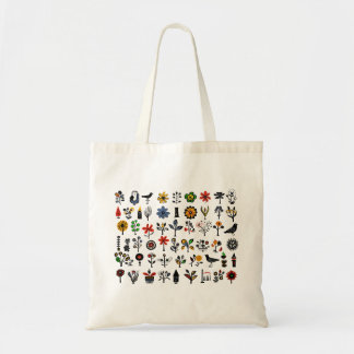Kleurrijke bloemen en vogels tote bag