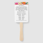 Kleurrijke bloemen Fiesta Mexicaanse bruiloft prog Handwaaier (Achterkant)