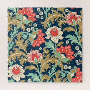 Kleurrijke Bloemen Folk: Hand getrokken Legpuzzel