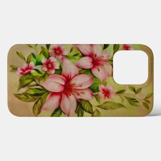 Kleurrijke bloemen geschilderd met acryl achtergro Case-Mate iPhone case (Achterkant (horizontaal))