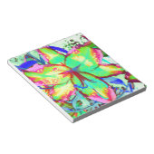 Kleurrijke bloemen groen roze lelie tropische bloe notitieblok (Schuin)