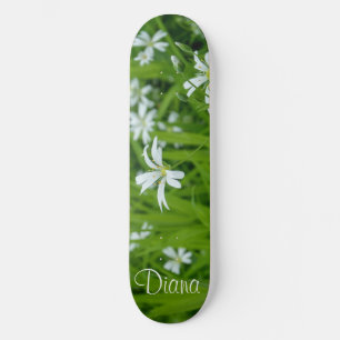 Kleurrijke bloemen Groen Skateboard