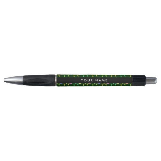 Kleurrijke bloemen, groene achtergrond, zwart pen (Voorkant)