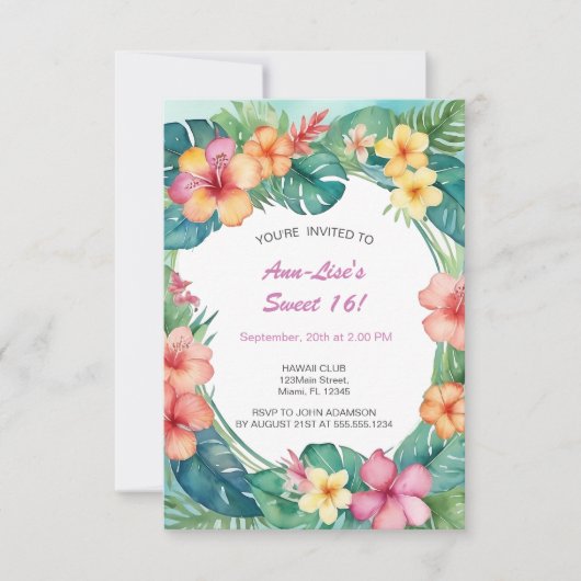 Kleurrijke bloemen Hawaii Verjaardag Kaart (Voorkant)