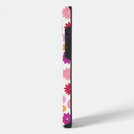 Kleurrijke Bloemen Herhalend Patroon iPhone Hoesje (Linkerkant)