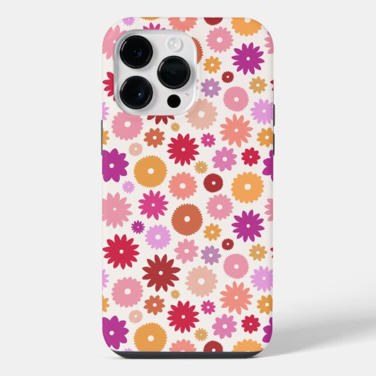 Kleurrijke Bloemen Herhalend Patroon iPhone Hoesje (Achterkant)