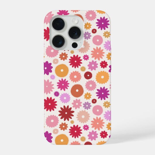 Kleurrijke Bloemen Herhalend Patroon iPhone Hoesje (Achterkant)