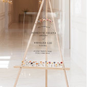 Kleurrijke Bloemen Huwelijk Welkom Acryl Bord