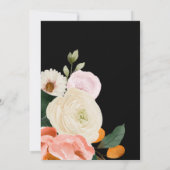 Kleurrijke Bloemen in Felle Kleuren | Zwart Huweli Kaart (Achterkant)