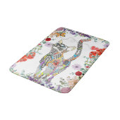 Kleurrijke Bloemen Kat Badmat (Gekanteld)