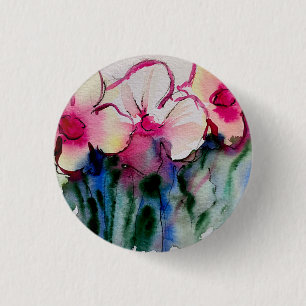 Kleurrijke Bloemen Kunst Knop Ronde Button 3,2 Cm