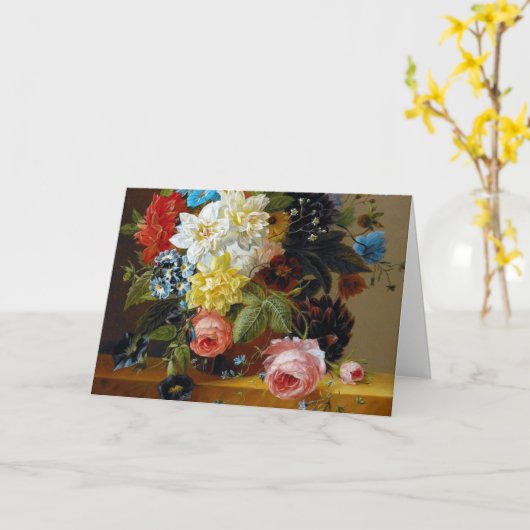 Kleurrijke  bloemen Kunstschilders Kaart (Gele Bloem)