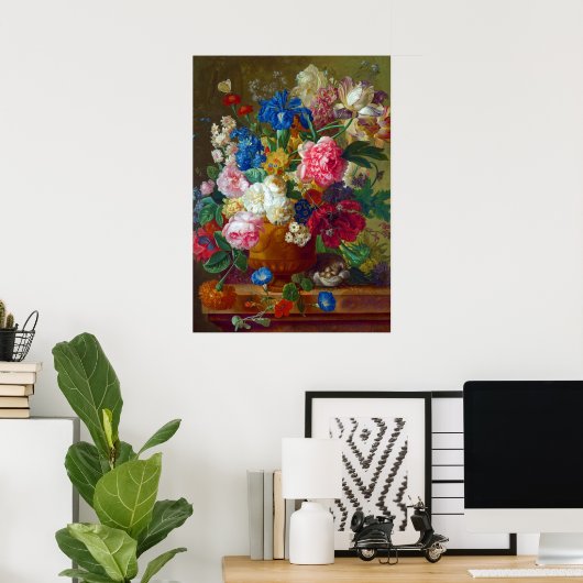 Kleurrijke bloemen Kunstschilders Poster (Thuiskantoor)