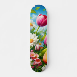 Kleurrijke bloemen/lente Skateboard