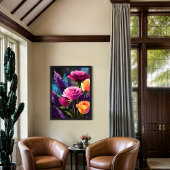 Kleurrijke Bloemen – Levendig Bloemenlandschap Canvas Afdruk