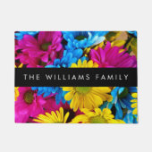 Kleurrijke bloemen, madeliefjes, boho, Jouw naam Deurmat (Voorkant)