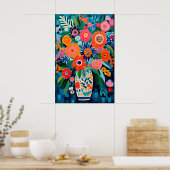 Kleurrijke BLOEMEN MATISSE Geïnspireerde POSTER – (Keuken)