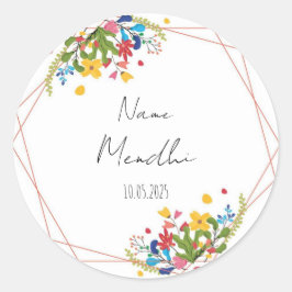 Kleurrijke bloemen Mendhi voorkeur stickers