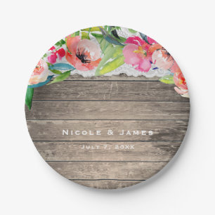 Kleurrijke Bloemen Modern Bloemendesign Chic Hout  Papieren Bordje