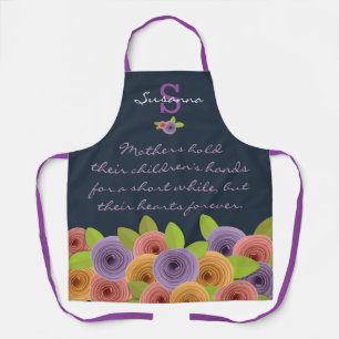 Kleurrijke Bloemen Moeder Citaat Een Monogram Op N Schort