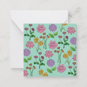 Kleurrijke bloemen notitiekaartje