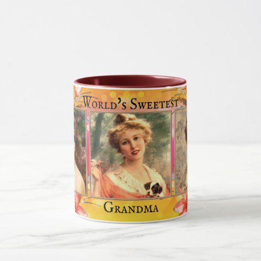 Kleurrijke Bloemen Oma Custom Foto Mok (Midden)