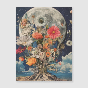 Kleurrijke Bloemen Onder Volle Maan