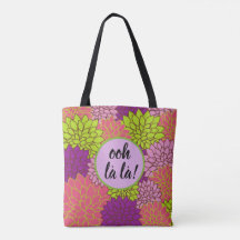 Kleurrijke bloemen Ooh la la/ Monogram Roze Paars