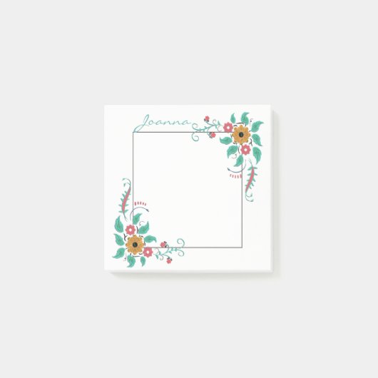 Kleurrijke bloemen op Lijst Post-it® Notes (Voorkant)