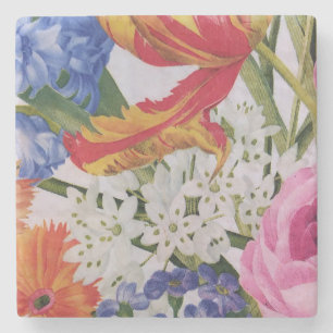 Kleurrijke bloemen overal waar fijne kunst stenen onderzetter
