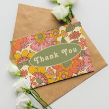 Kleurrijke Bloemen Patroon Retro Boho 70s Huwelijk