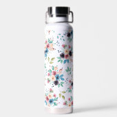 Kleurrijke bloemen patten waterfles (Achterkant)