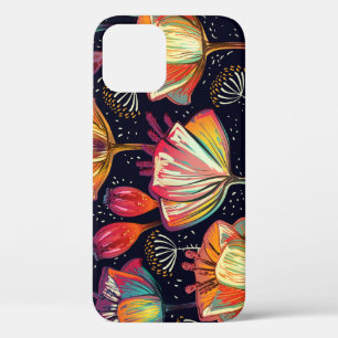 Kleurrijke Bloemen Planten Patroon iPhone 12 Hoesje