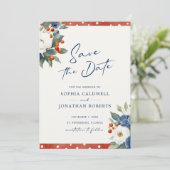 Kleurrijke Bloemen QR Code Wedding Save The Date (Staand voorkant)